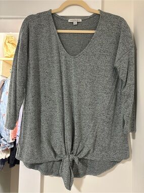 Green Envelope Tie-Front V-Neck